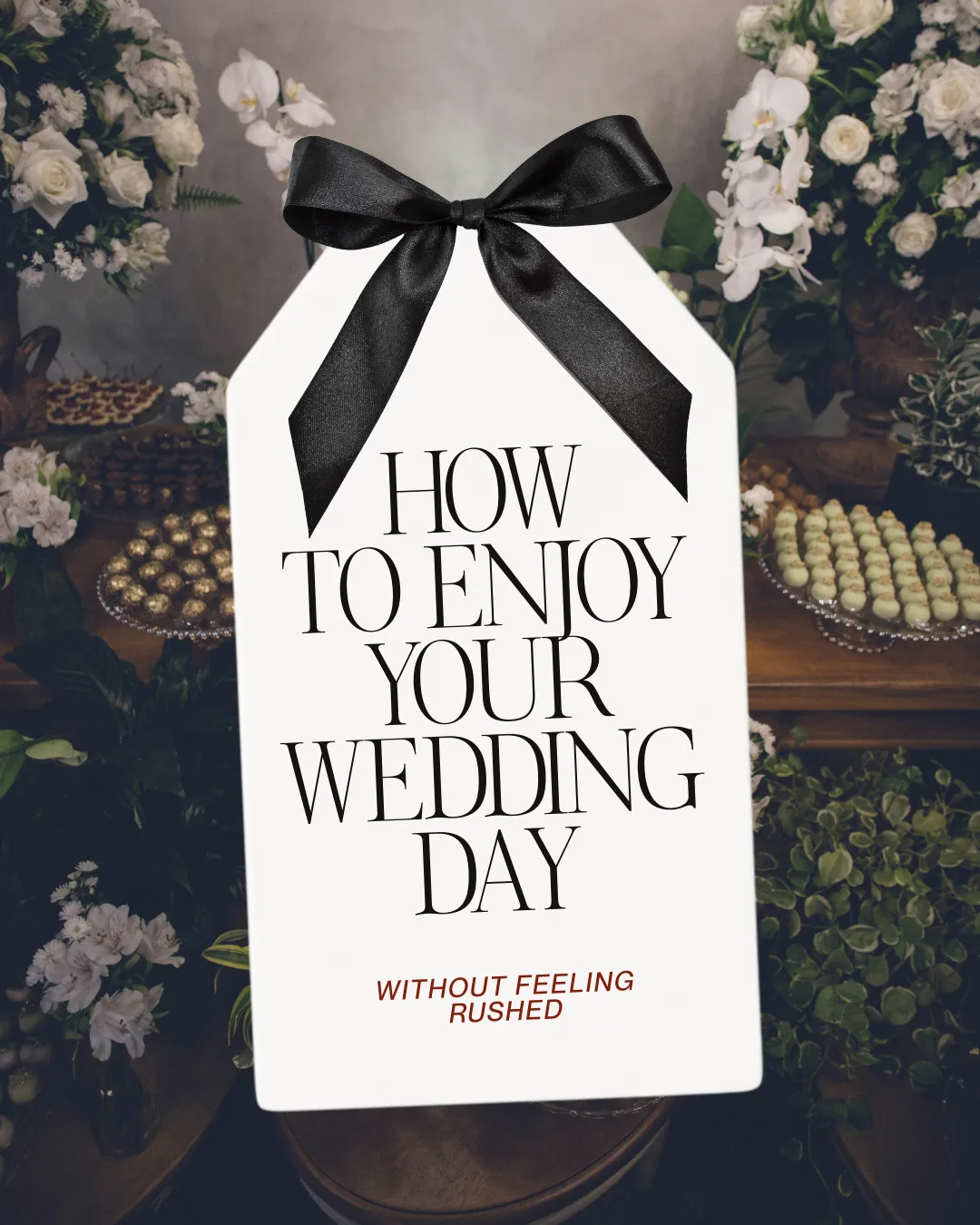 Educational carousel template for wedding planners on enjoying your wedding day without feeling rushed