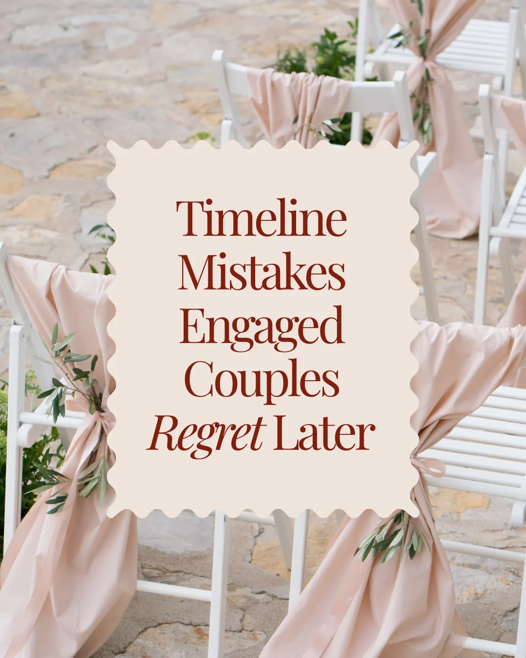 Educational carousel template about wedding timeline mistakes engaged couples regret