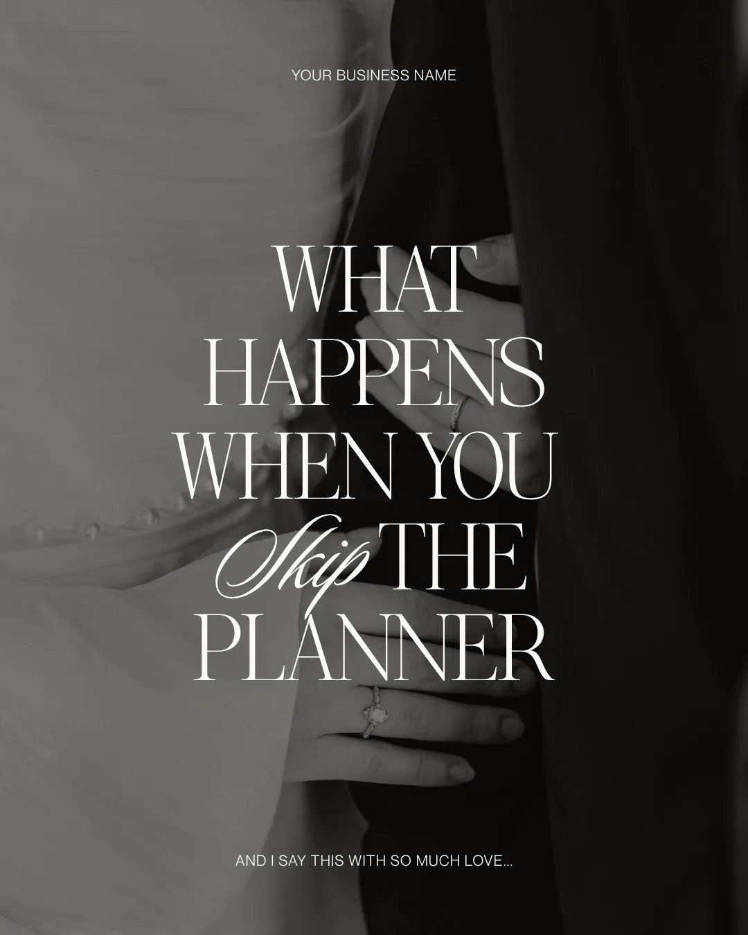 Wedding planner value carousel template about what happens when couples skip the planner