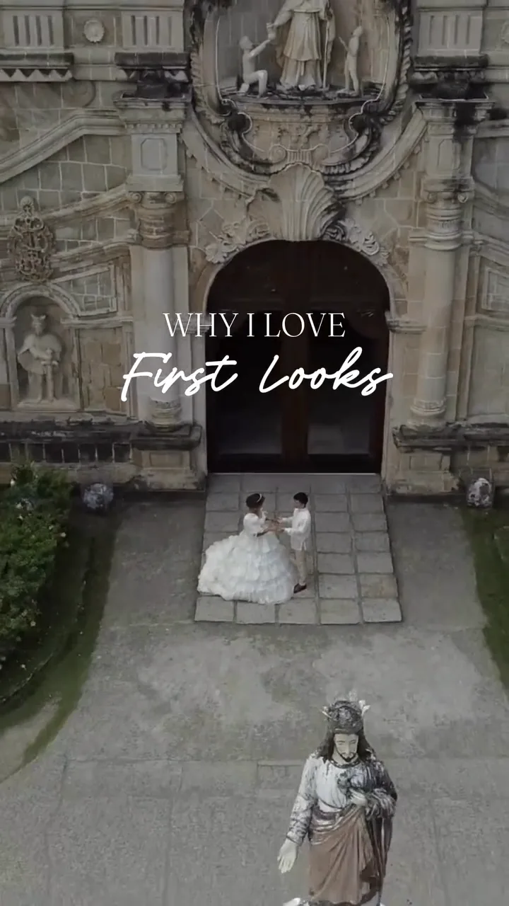 Wedding first look Reel cover template with editorial typography