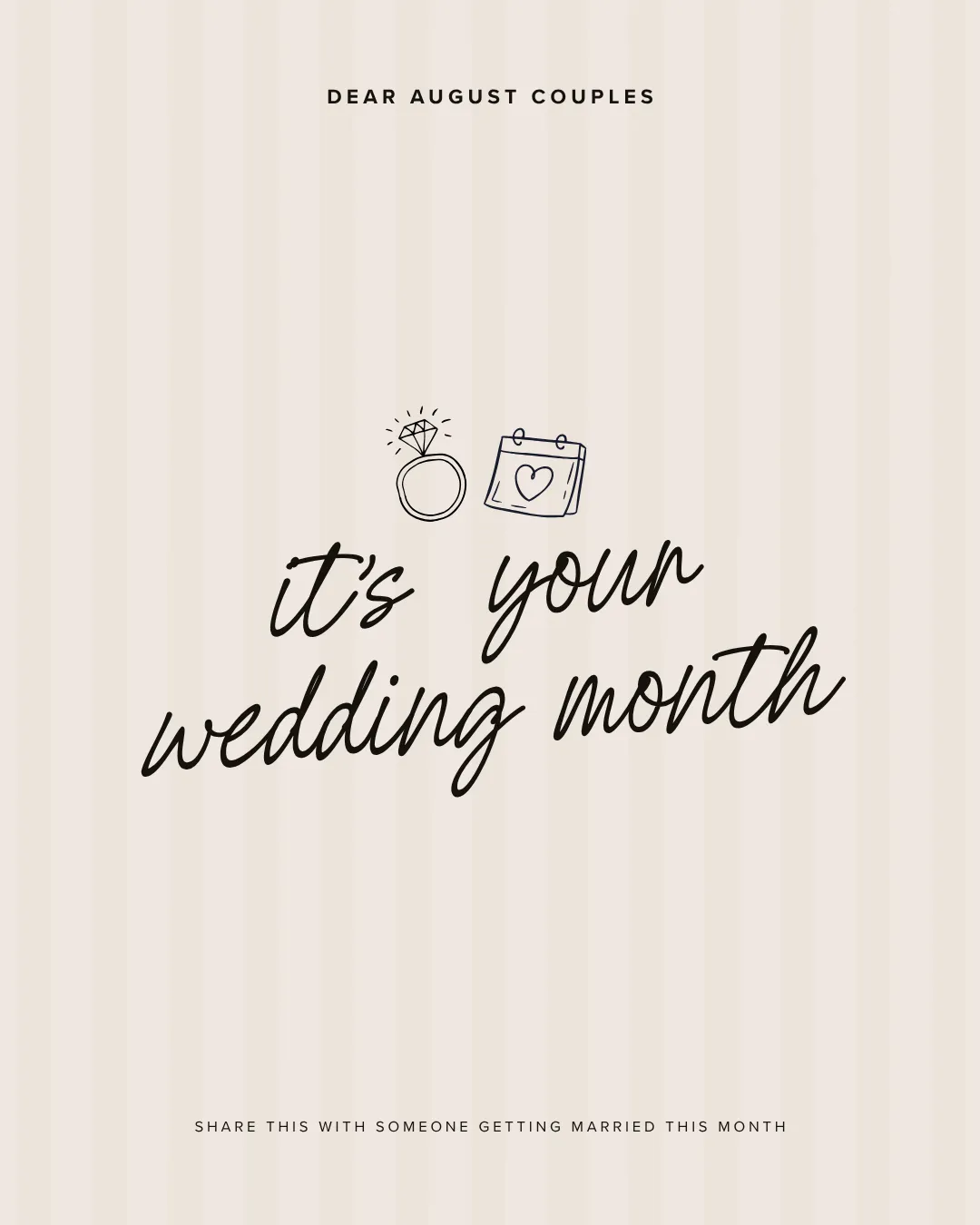 Dear August Couples wedding month Instagram post template for wedding planners