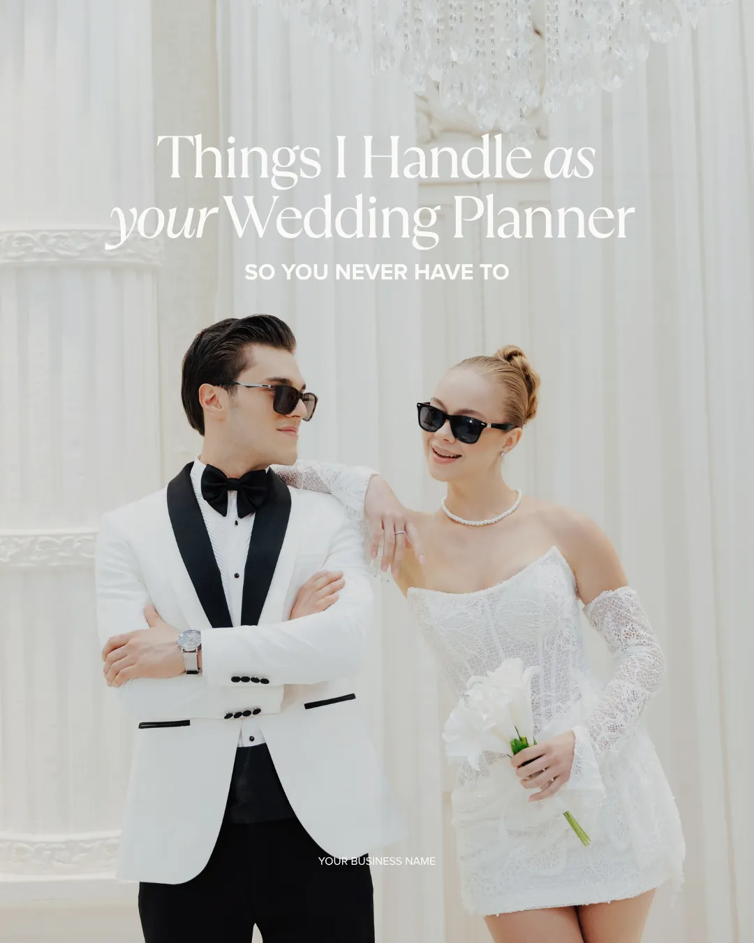 Things I Handle As Your Wedding Planner carousel template from the August 2026 content drop